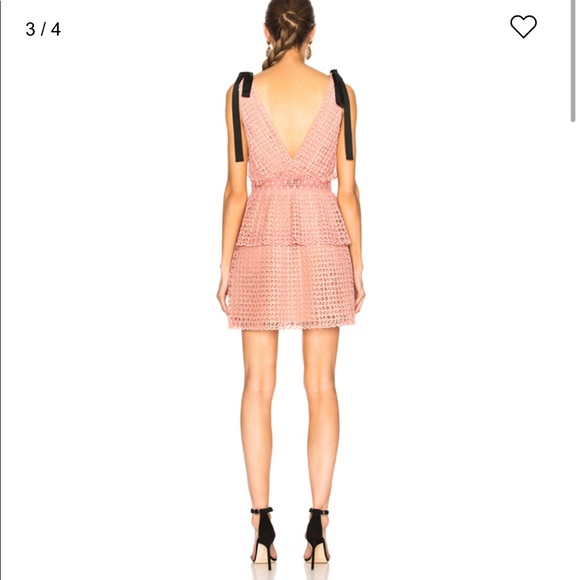 Self-Portrait Organza Cutwork Mini Dress with Ties - Picture 7 of 15